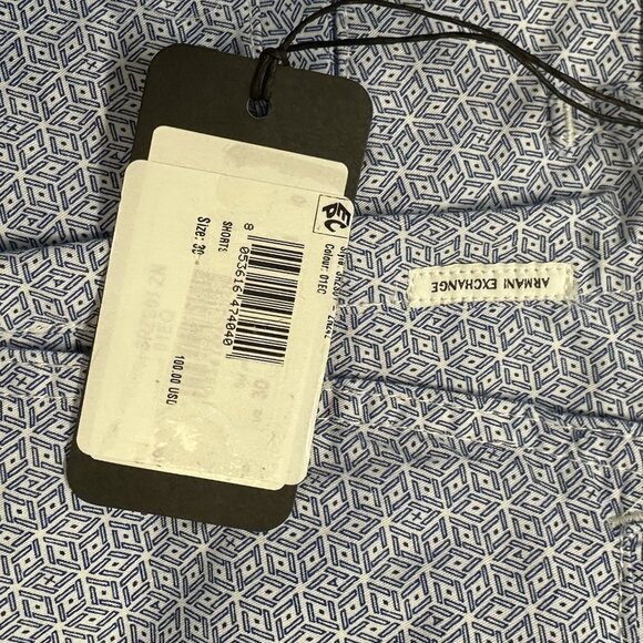 Armani Exchange A|X Men's Size 30 Blue Geometric Print 9" Inseam Chino Shorts - Picture 7 of 8